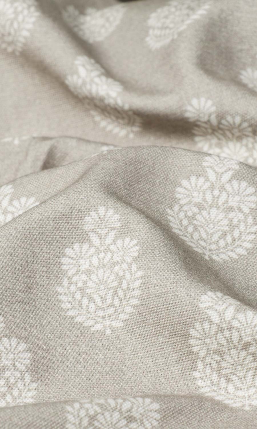 Floral Cotton Free Fabric Material Sample (Pale Beige)