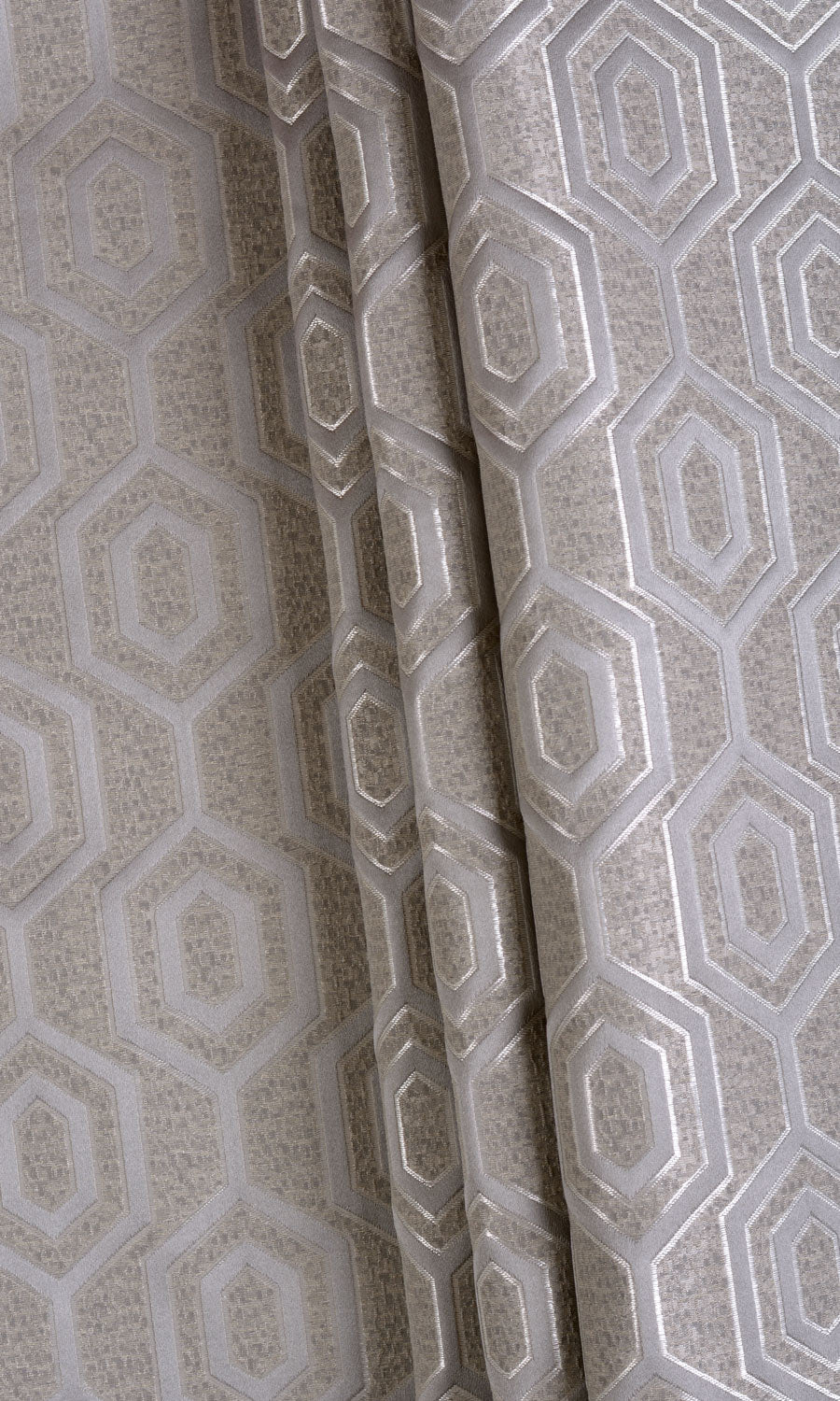 Jacquard Honeycomb Patterned  Free Fabric Material Sample (Grey)