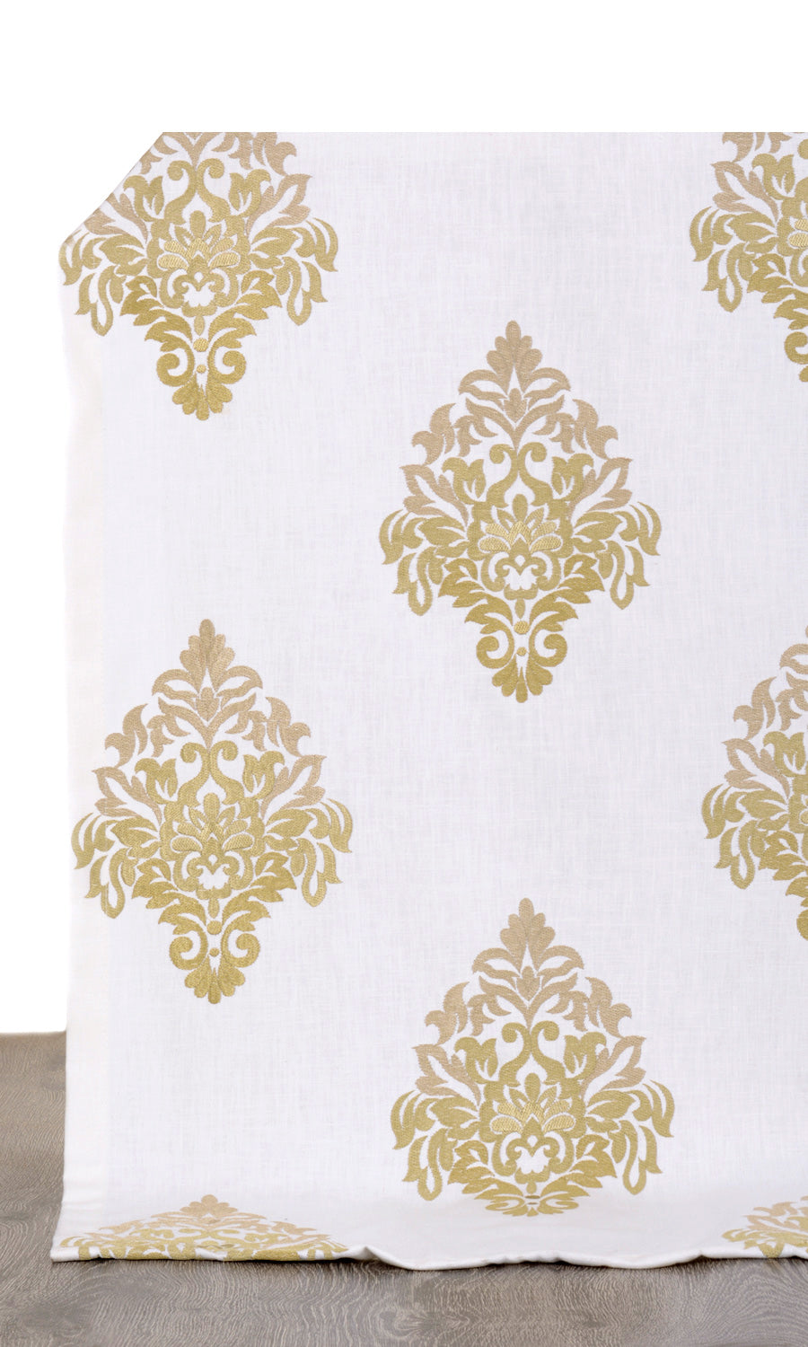 Damask Patterned  Window Treatments Fabric By the Yard (Ivory/ Beige/ Brown)