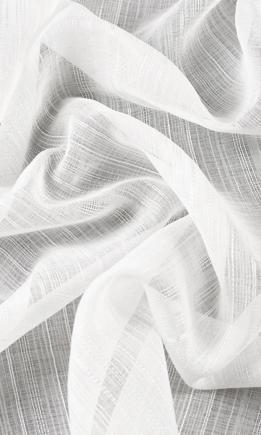 Textured Striped Sheer Fabric Sample for Roman Blinds & Shades (White)