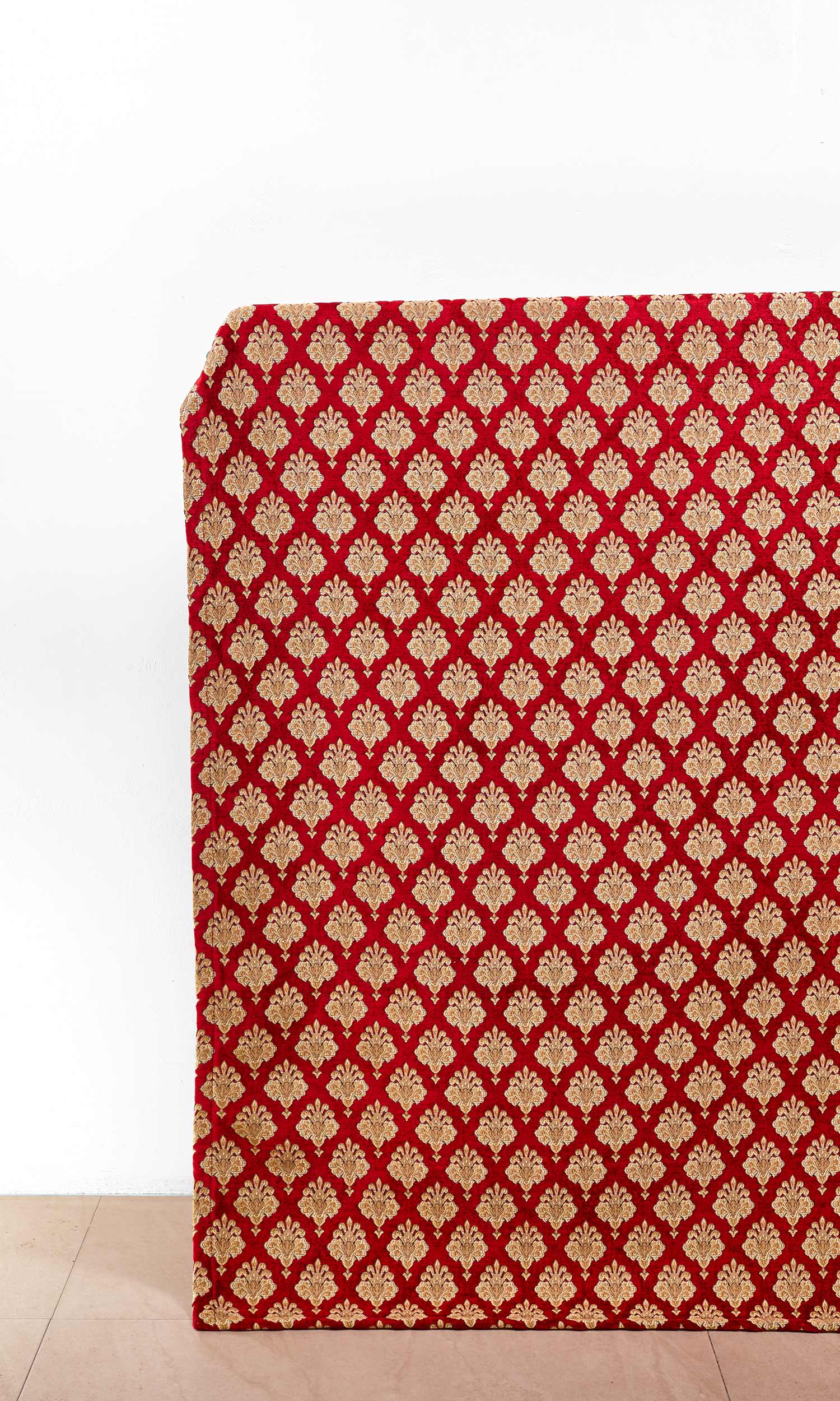 Floral Velvet Home Décor Fabric By the Yard (Beige/ Brown/ Red)