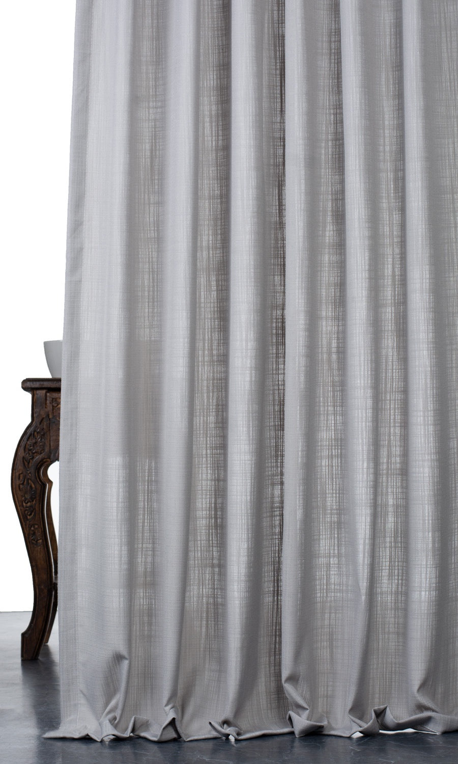 Linen-Texture Window Treatments Fabric Sample (Gray)