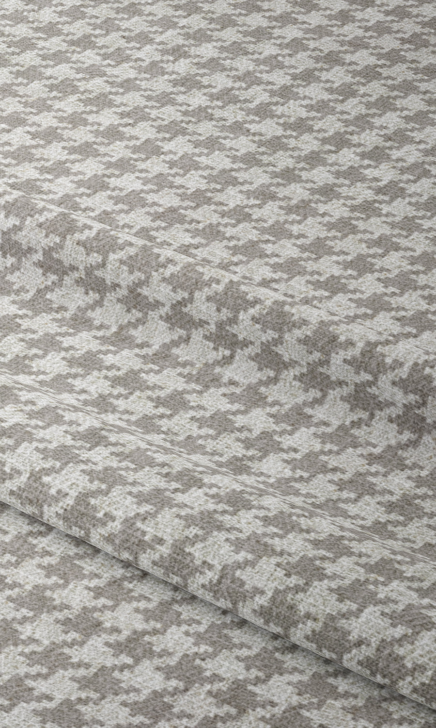Houndstooth Print Window Treatments Fabric By the Metre (Grey/ White)