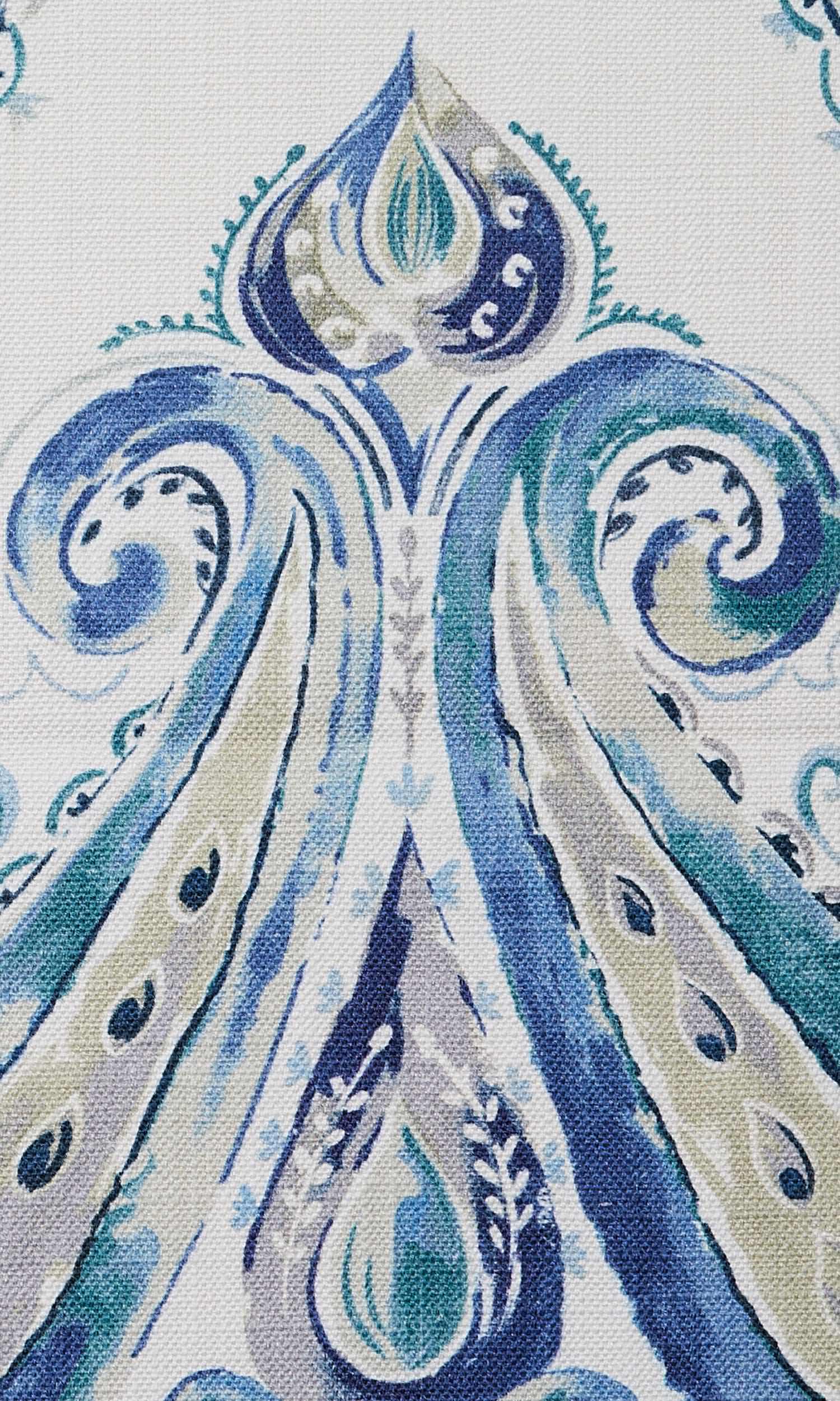Paisley Print Home Textile Fabric Material By the Yard (Blue)