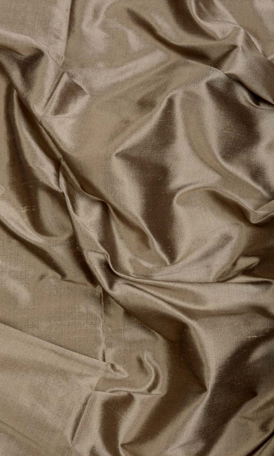 Shantung Silk Home Textile Fabric Material By the Yard (Brown)