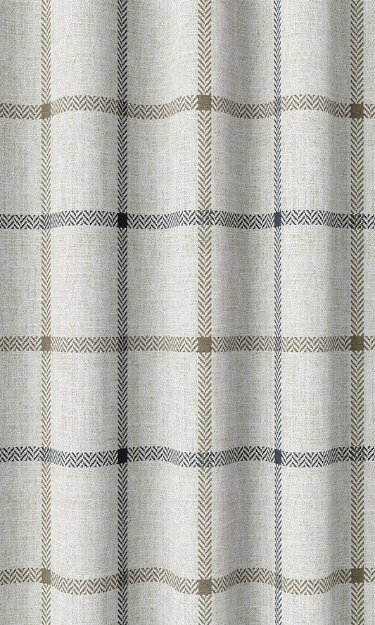 Check Patterned Home Décor Fabric By the Yard (Oatmeal White)