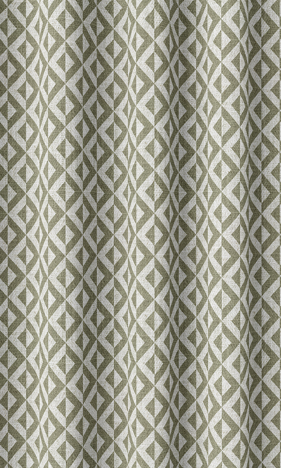 Geometric Print Home Décor Fabric By the Metre (Green/ White)