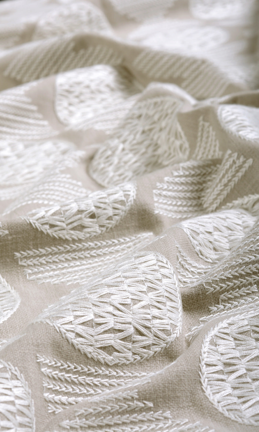 Geometric Patterned Fabric By the Yard for Curtains & Drapes (Oatmeal Beige)