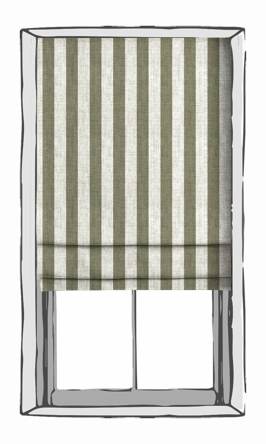 Modern Striped Free Fabric Material Sample (Green/ White)