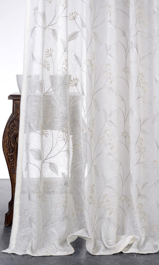 Damask Roman Blinds (Beige/ White)