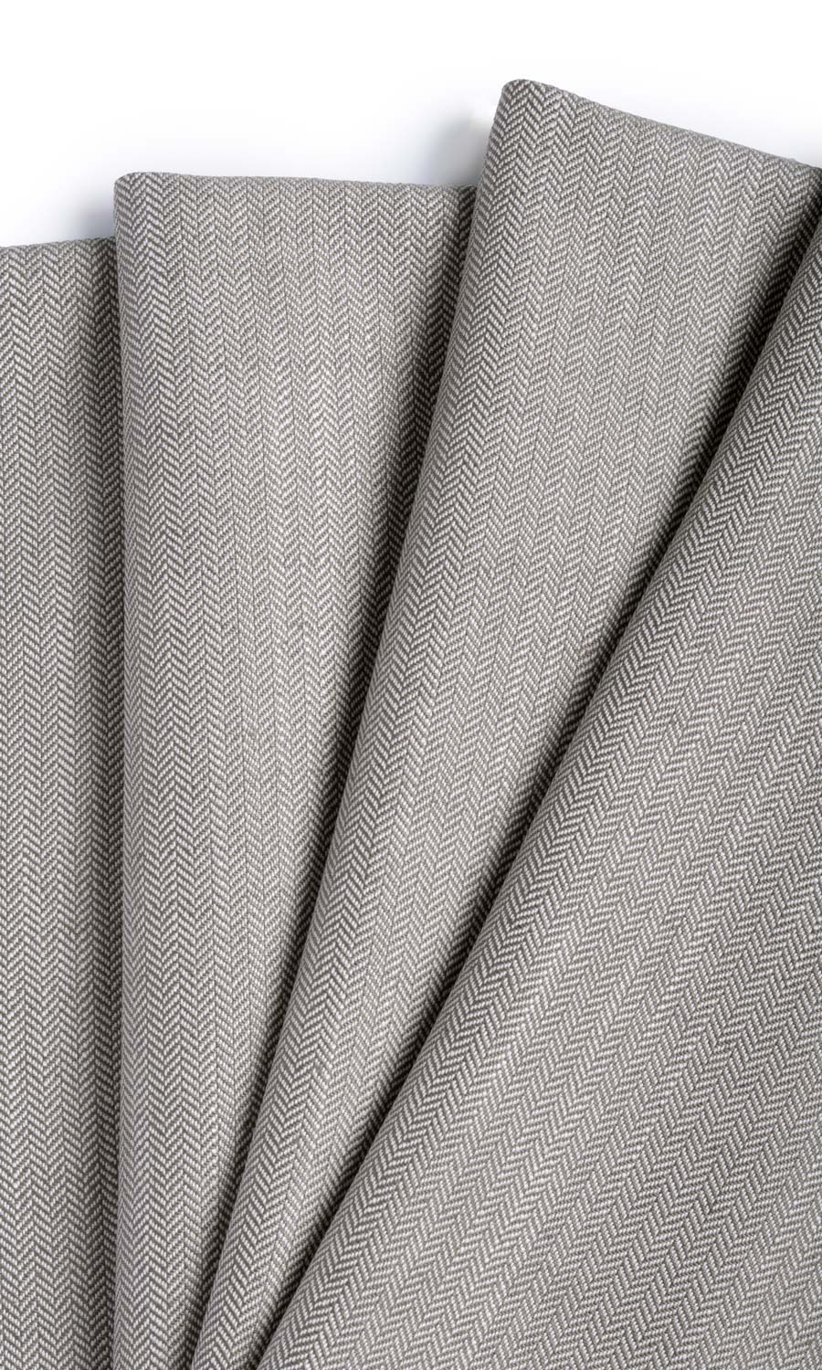 Herringbone Textured Window Treatments Fabric By the Yard (Grey)