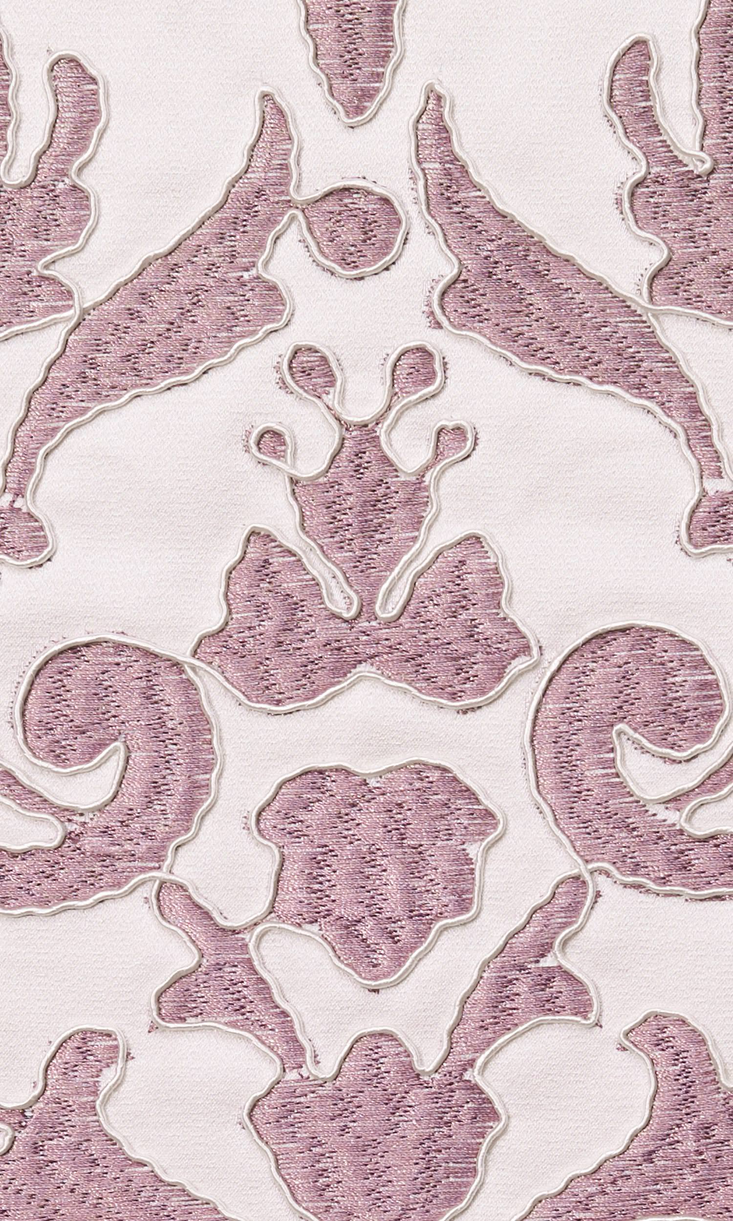 Damask Home Textile Fabric Material By the Yard (Mauve Pink/ White)
