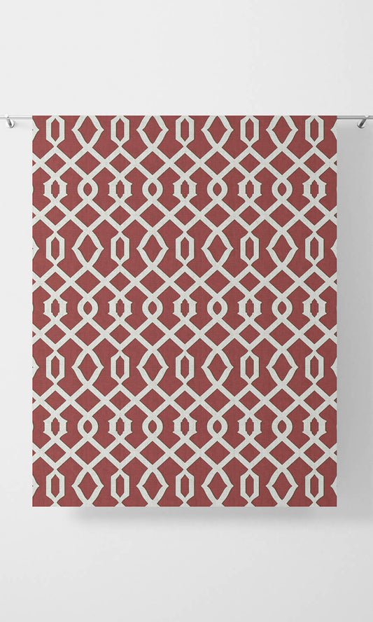 Trellis Patterned Fabric Blinds (Red)