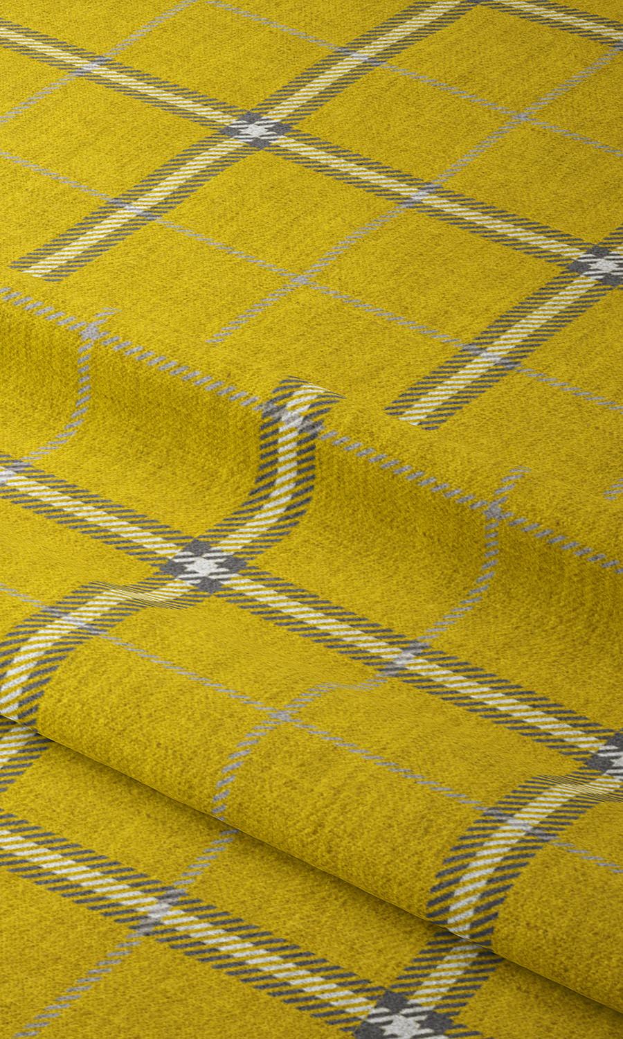 Check Patterned Home Textile Fabric Material By the Yard (Yellow)