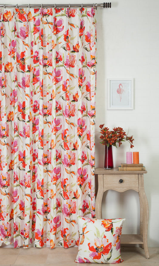 Floral Cotton Blinds (Pink/ Purple)