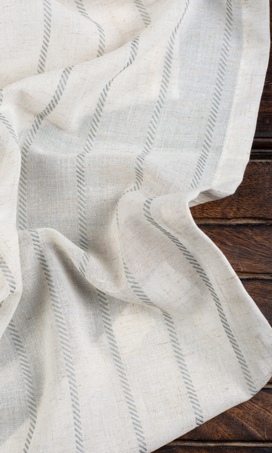 Striped Sheer Fabric Sample for Roman Blinds & Shades (Warm White/ Gray)
