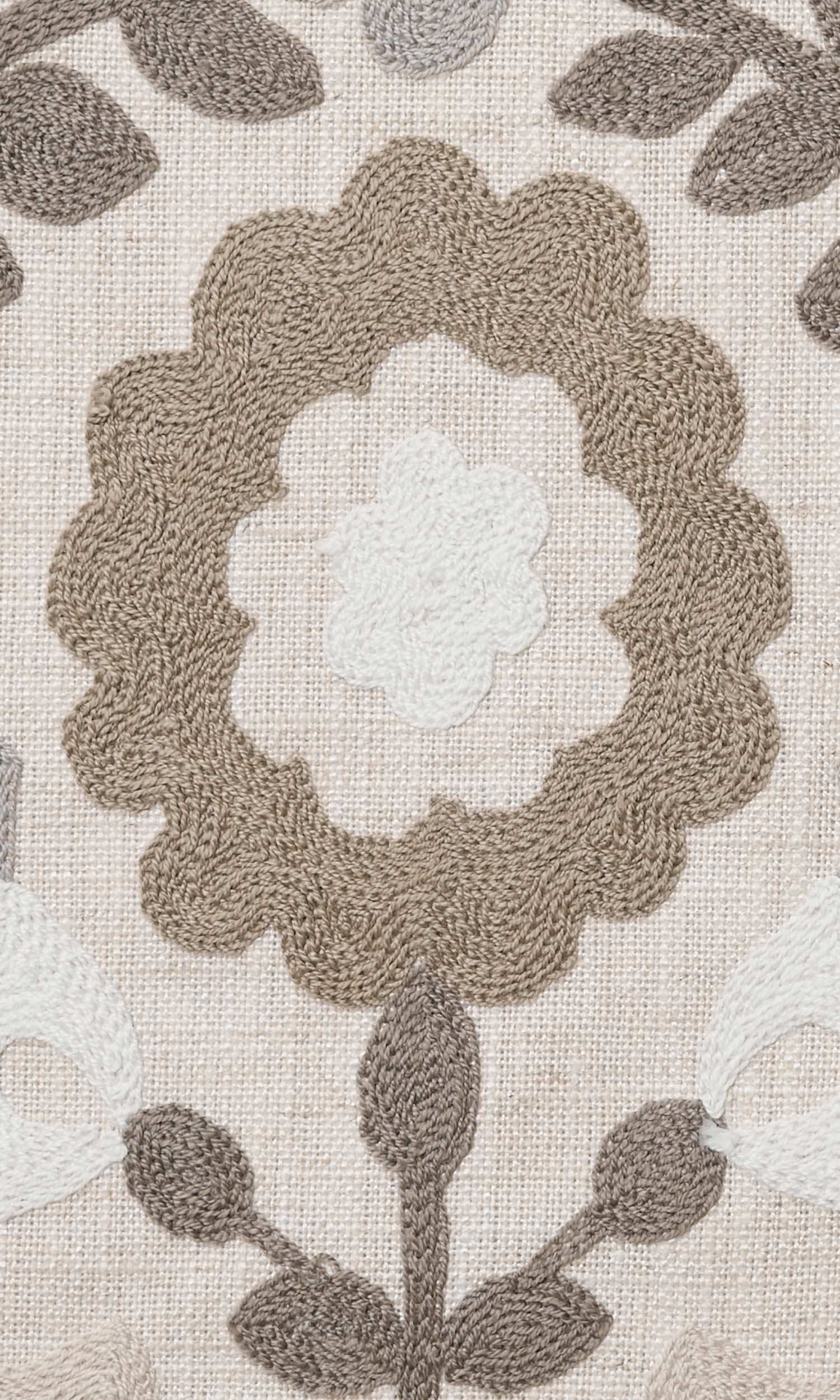 Floral Home Textile Fabric Material By the Yard (Beige/ Brown/ White)