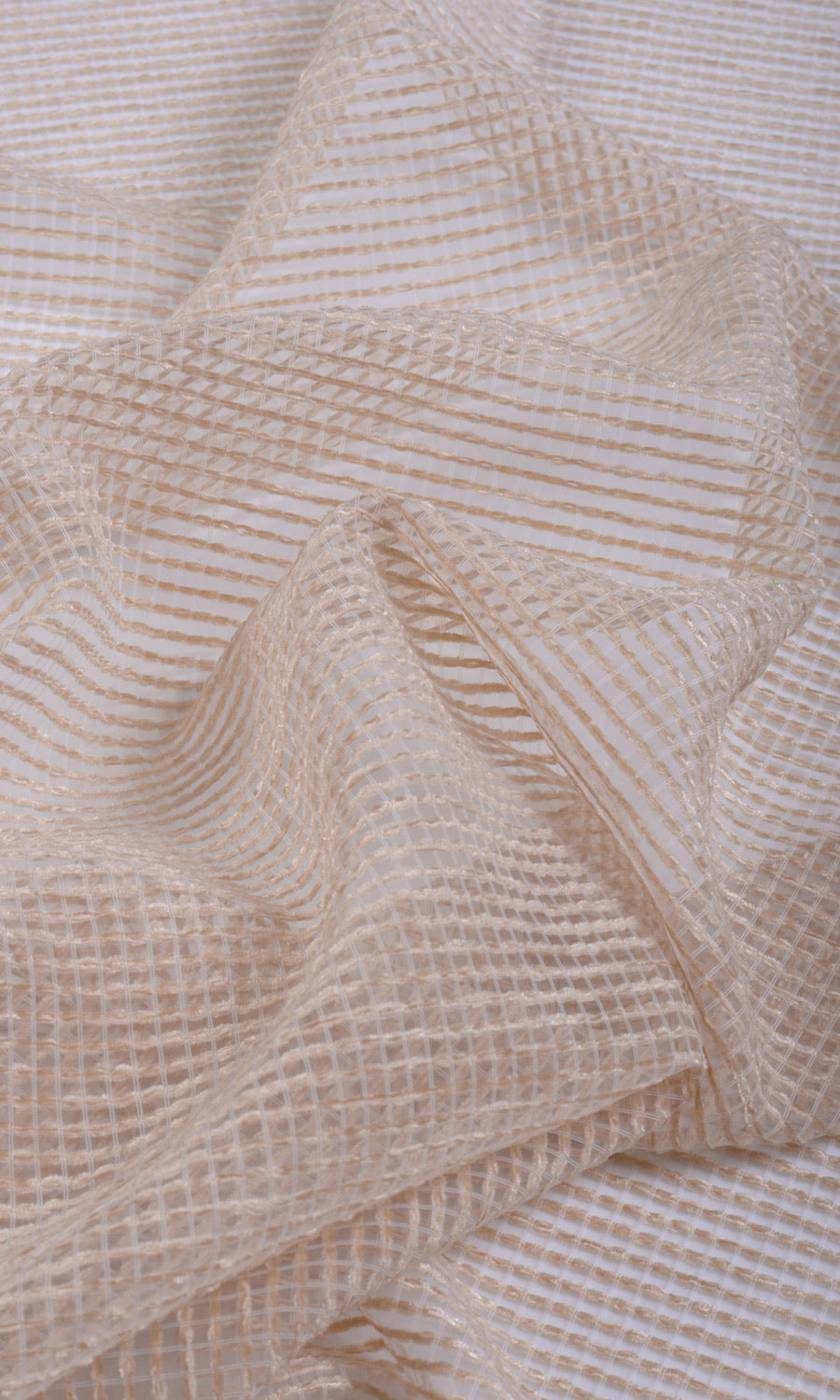 Cotton Rich Sheer Home Décor Fabric By the Yard (Champagne Beige)
