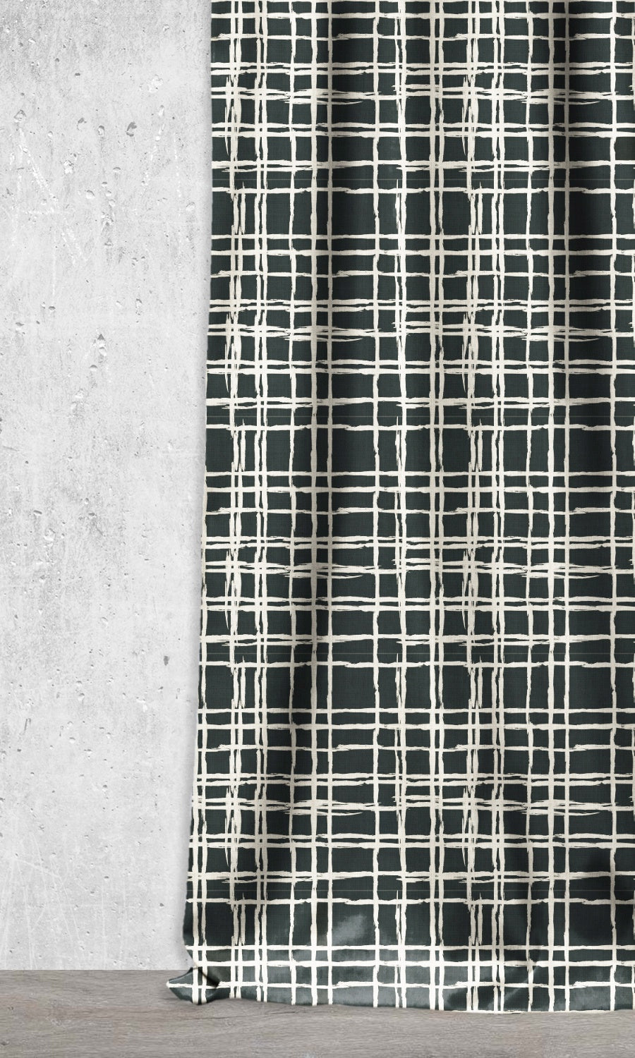 Geometrical Patterned Home Décor Fabric By the Metre (Black/ Ivory)