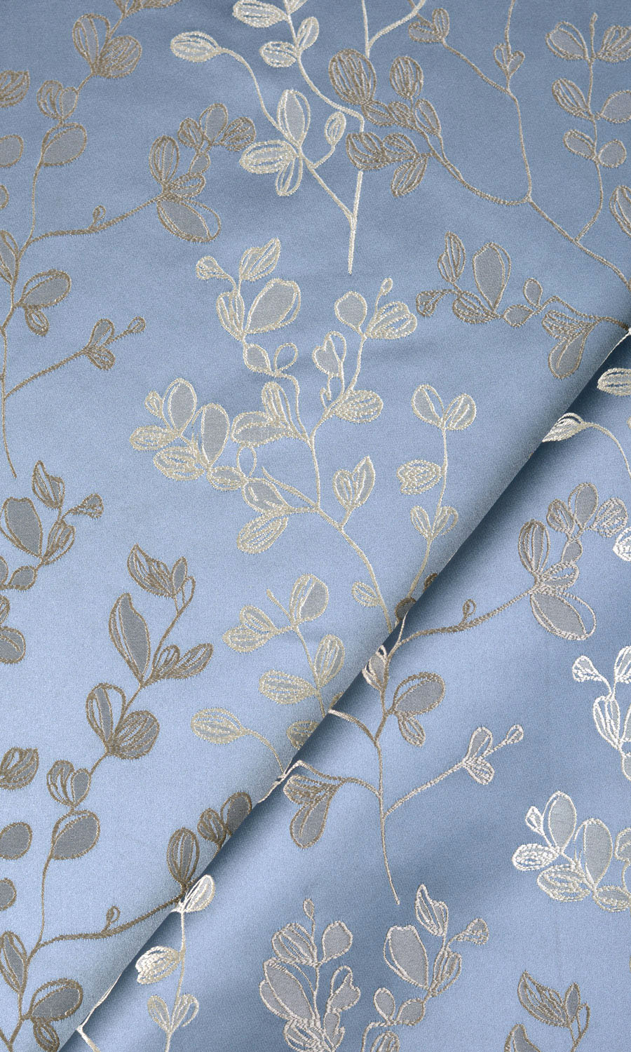 Floral Fabric Material By the Yard (Navy Blue/ Ivory-Beige)