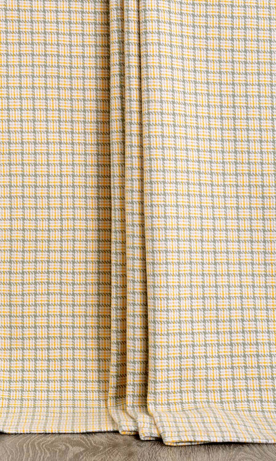 Basketweave Home Décor Fabric By the Yard (Yellow/ Gray/ White)