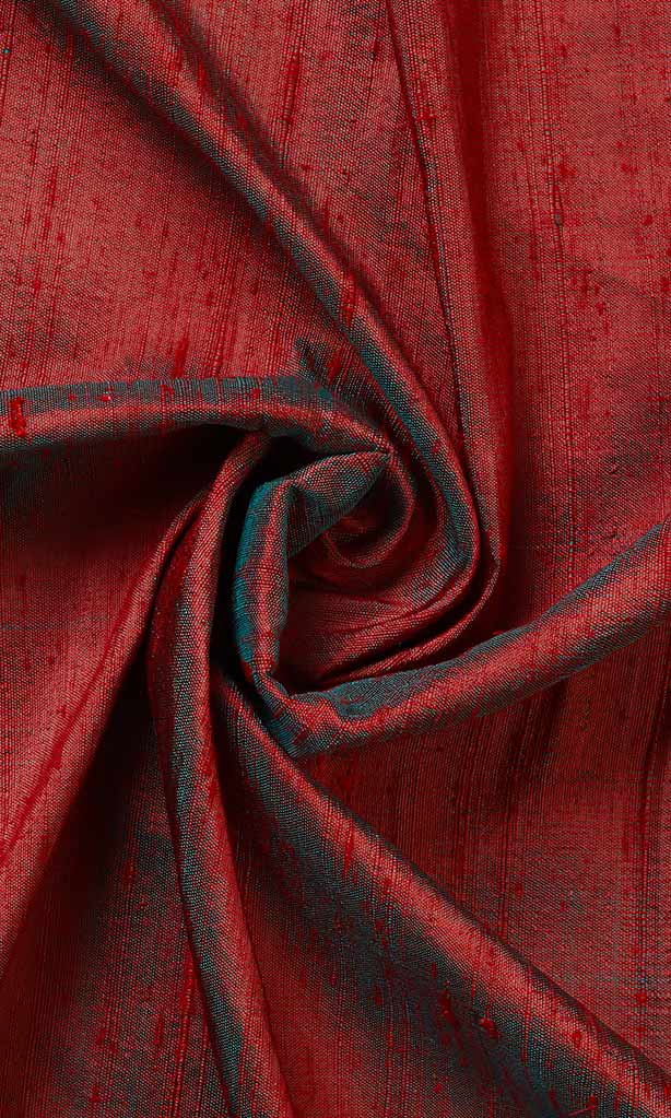 Pure Silk Home Décor Fabric By the Yard (Red)