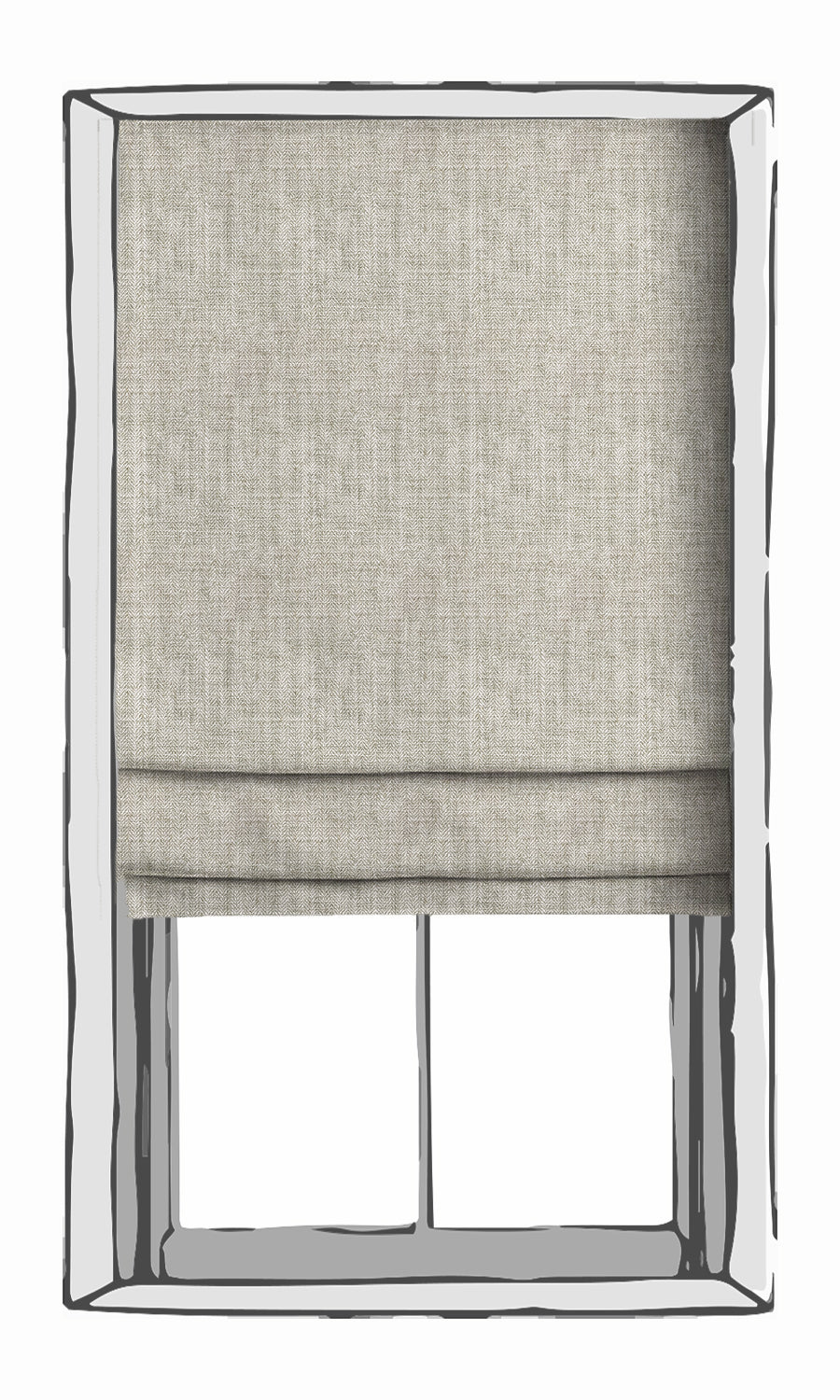 Herringbone Print Home Textile Fabric Material By the Yard (Grey/ White)