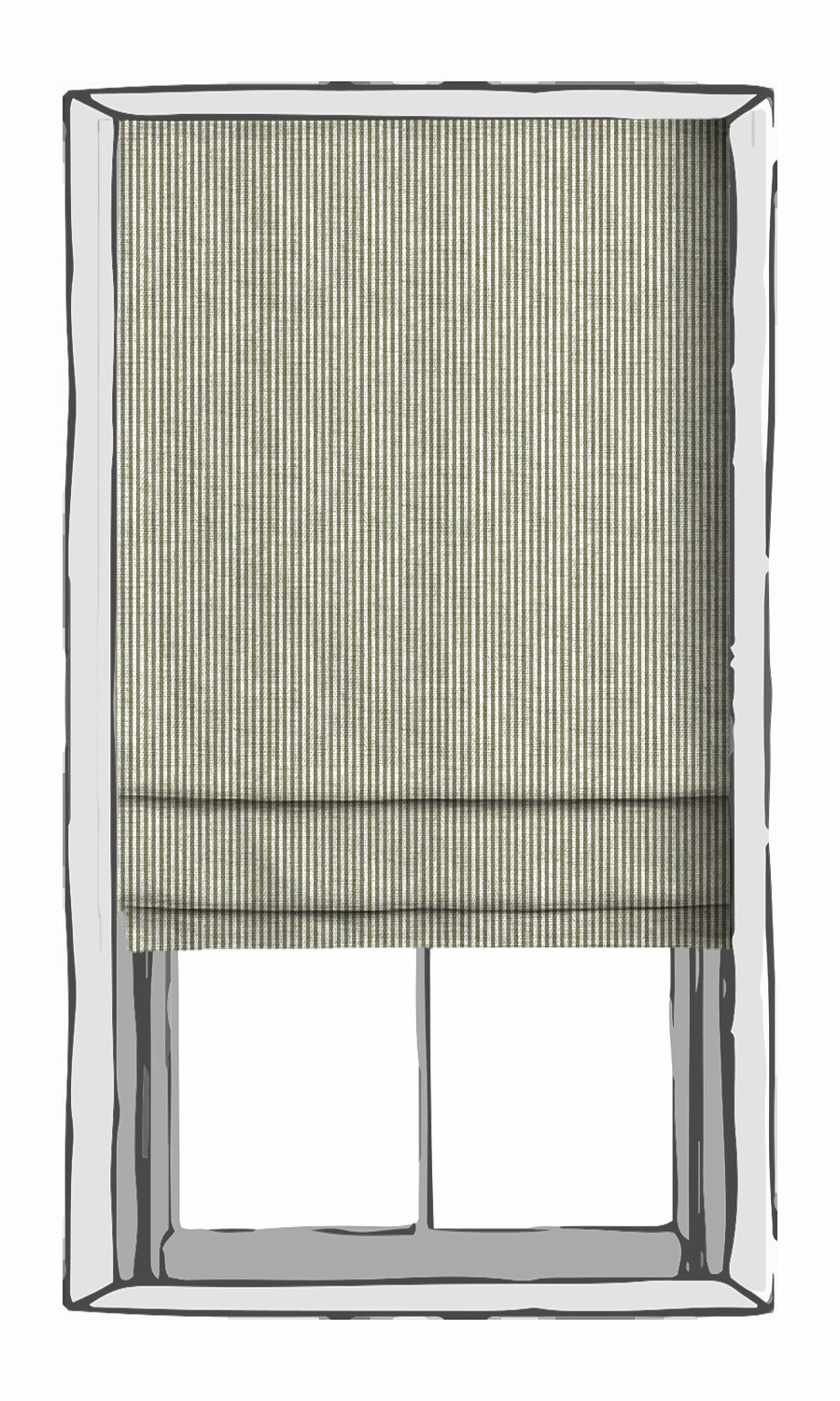 Striped Free Fabric Material Sample (Olive Green/ White)