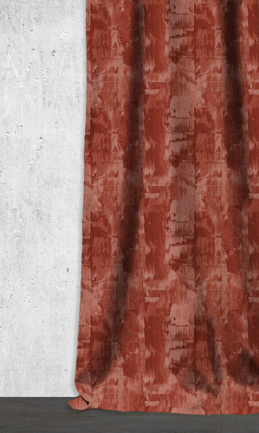 Watercolor Effect Striped Window Treatments Fabric By the Metre (Red)