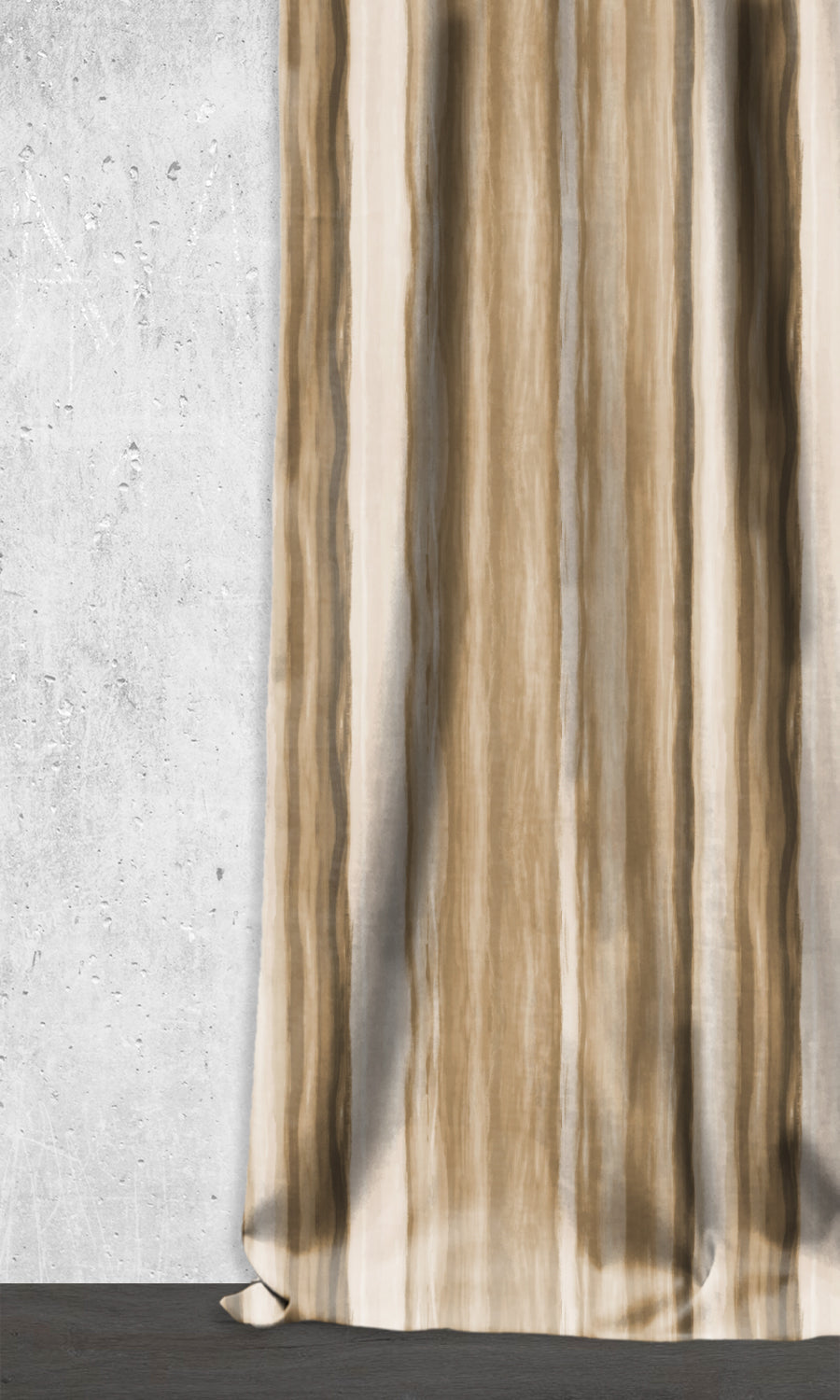 Room Darkening Striped Window Treatments Fabric By the Yard (Brown/ Beige)