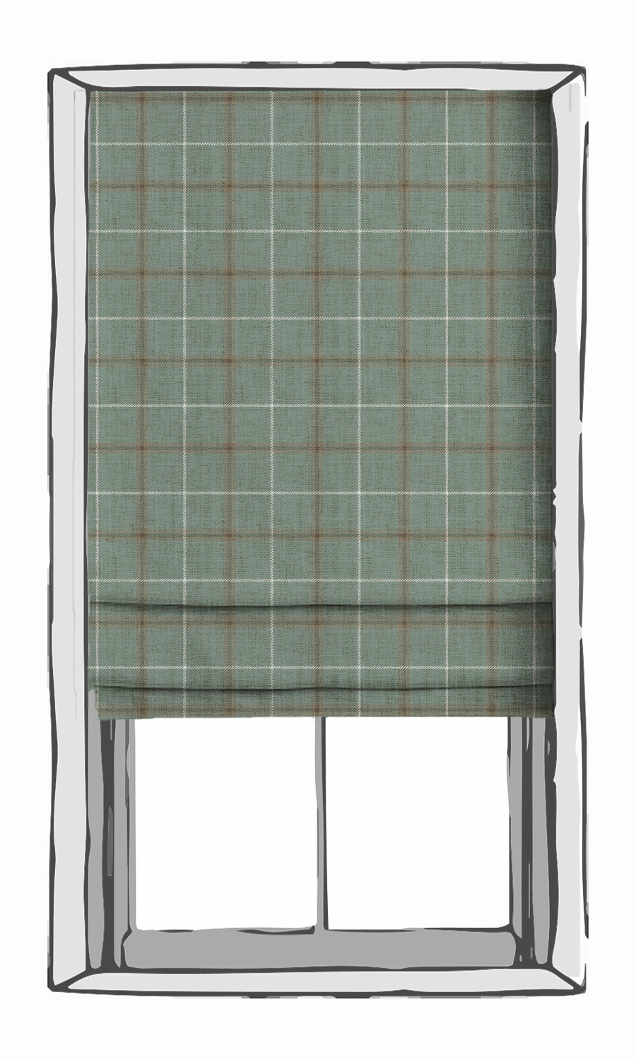 Checkered Fabric Material By the Yard (Duck Egg Blue)