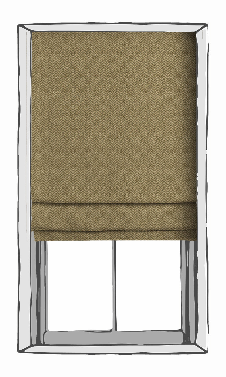 Herringbone Textured Window Treatments Fabric Sample (Olive Green)
