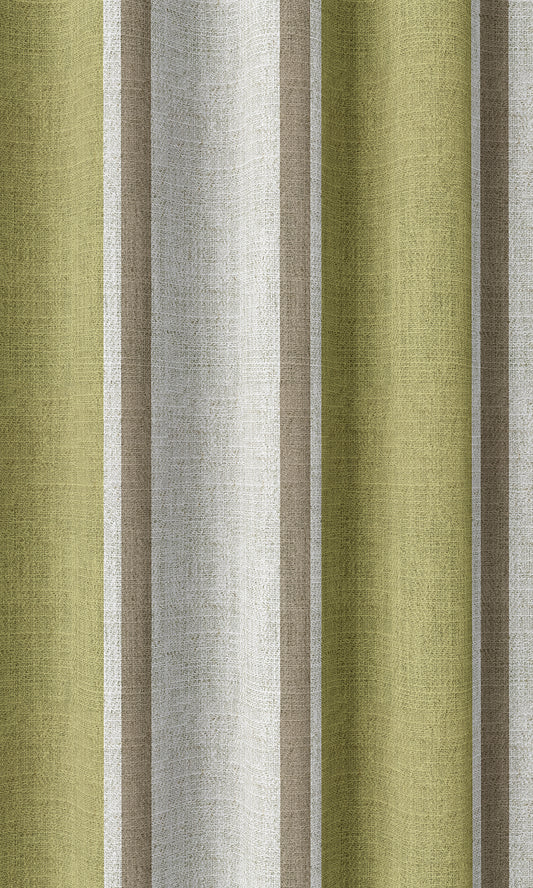 Modern Striped Print Home Décor Fabric By the Yard (Green/ Brown)
