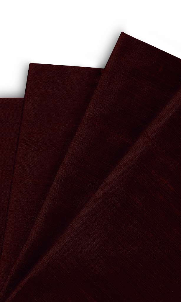 Pure Silk Window Treatments Fabric By the Yard (Burgundy Red)