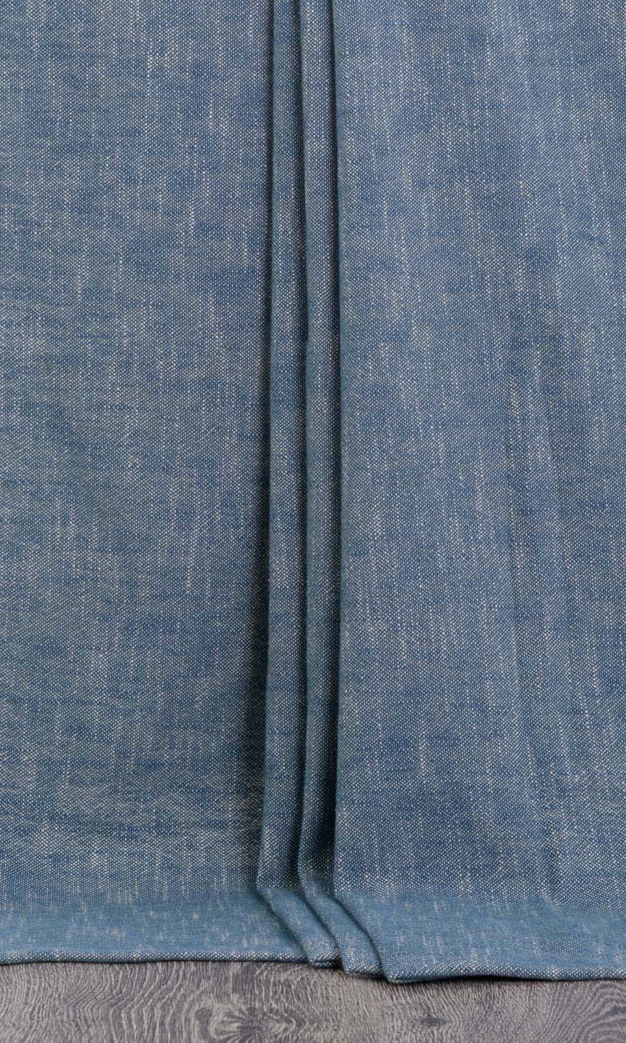 Plain Cotton Window Treatments Fabric By the Yard (Navy Blue)