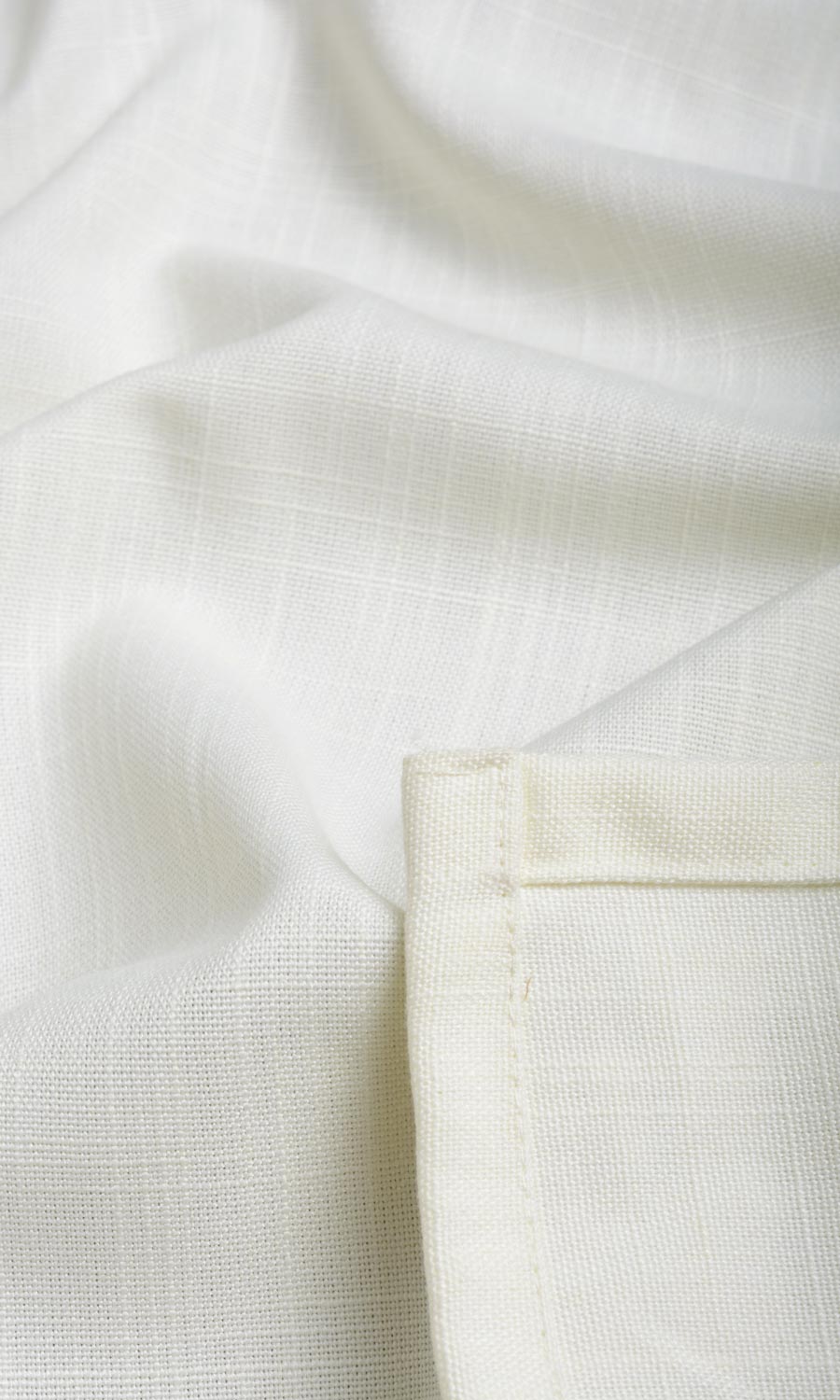 Plain Linen Texture Fabric Sample for Roman Blinds & Shades (White)