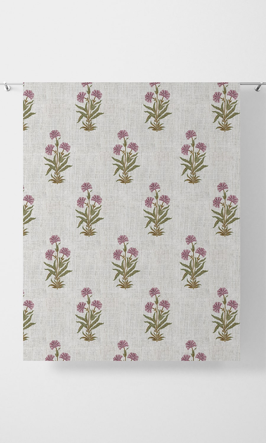 Floral Home Décor Fabric By the Yard (White/ Pink/ Green)