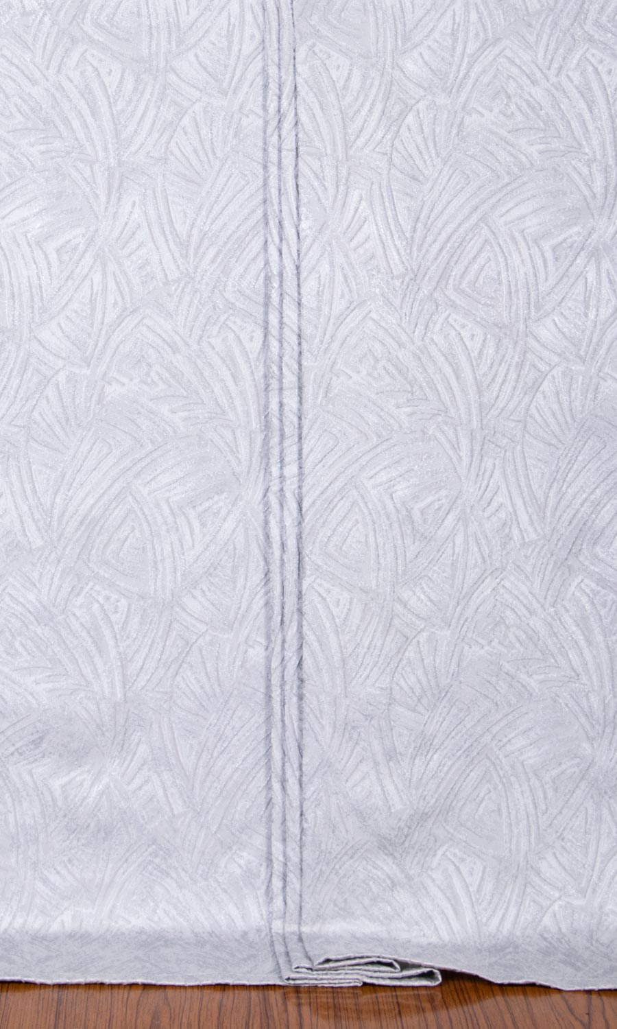 Self-Patterned Poly-Cotton Home Textile Fabric Material Sample (White)