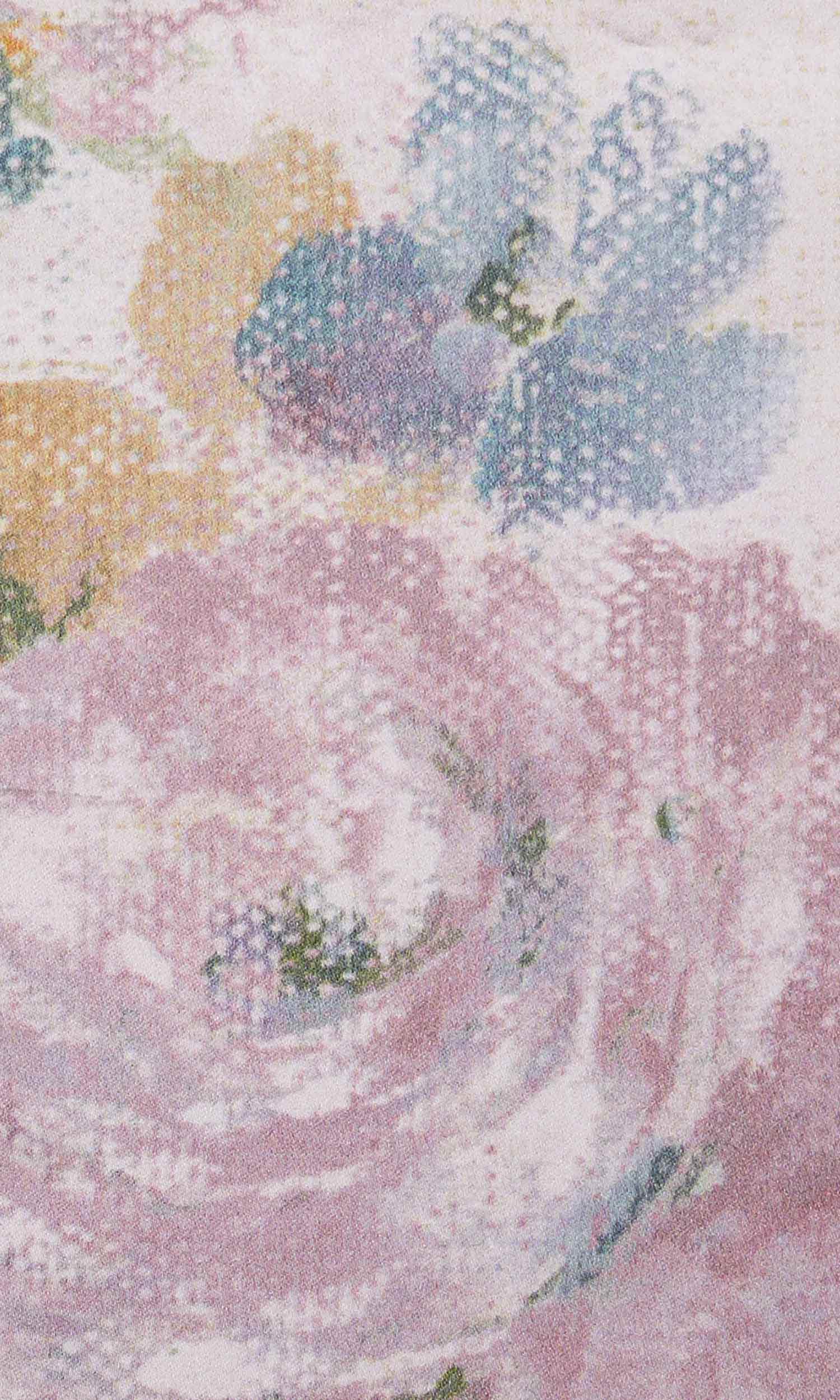 Floral Home Textile Fabric Material By the Yard (Pink/ Lilac/ Blue/ White)