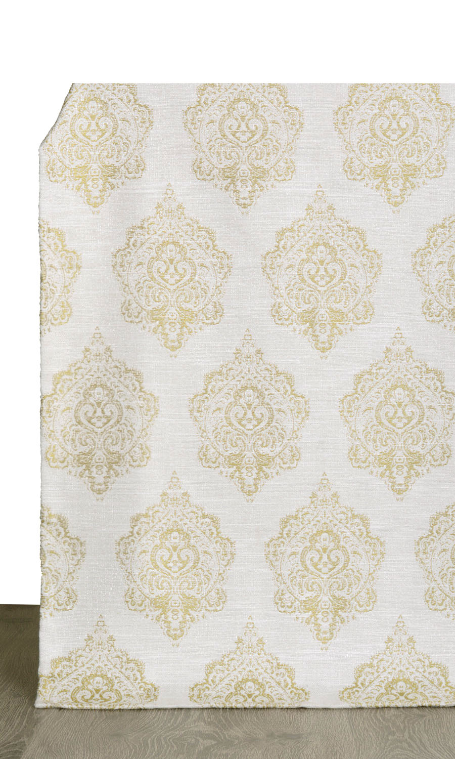Patterned Window Treatments Fabric Sample (Off White/ Green)