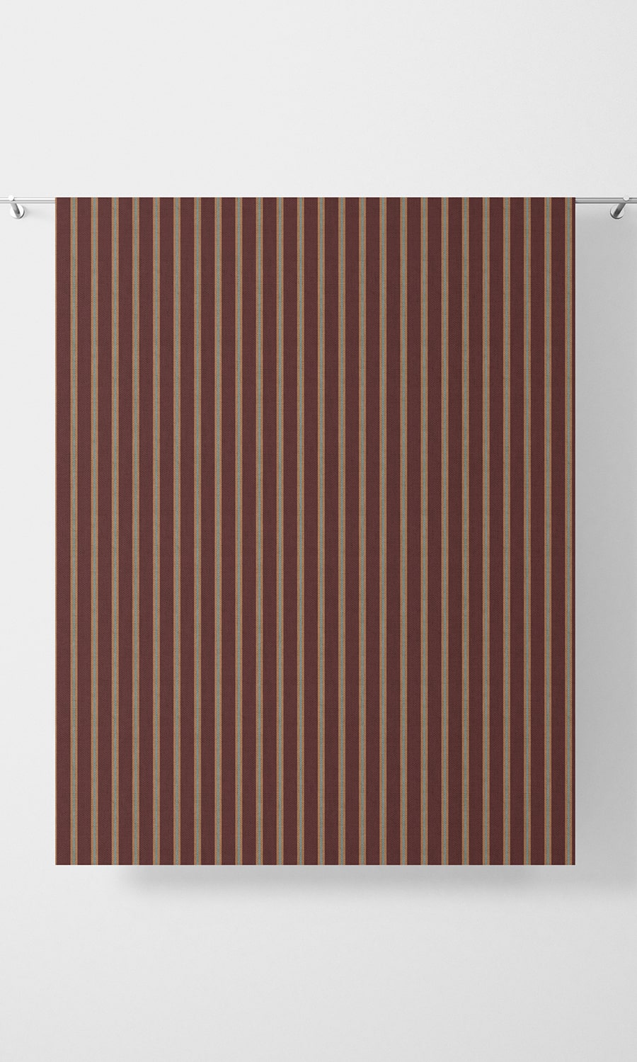 Modern Striped Home Décor Fabric By the Yard (Wine Red/ Orange/ Blue)