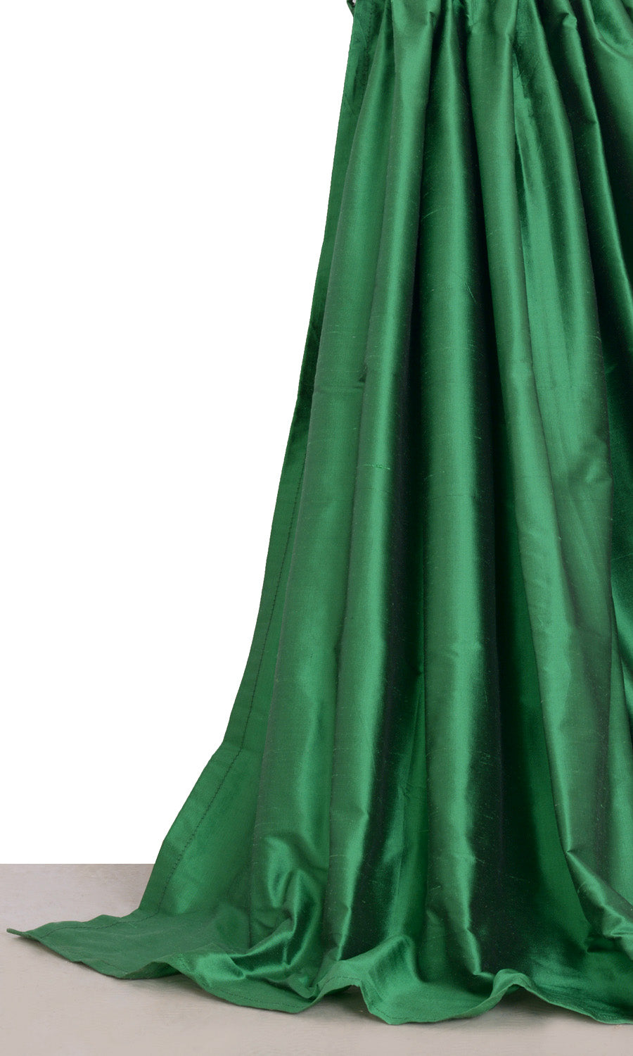 Shantung Silk Window Treatments Fabric Sample (Emerald Green)