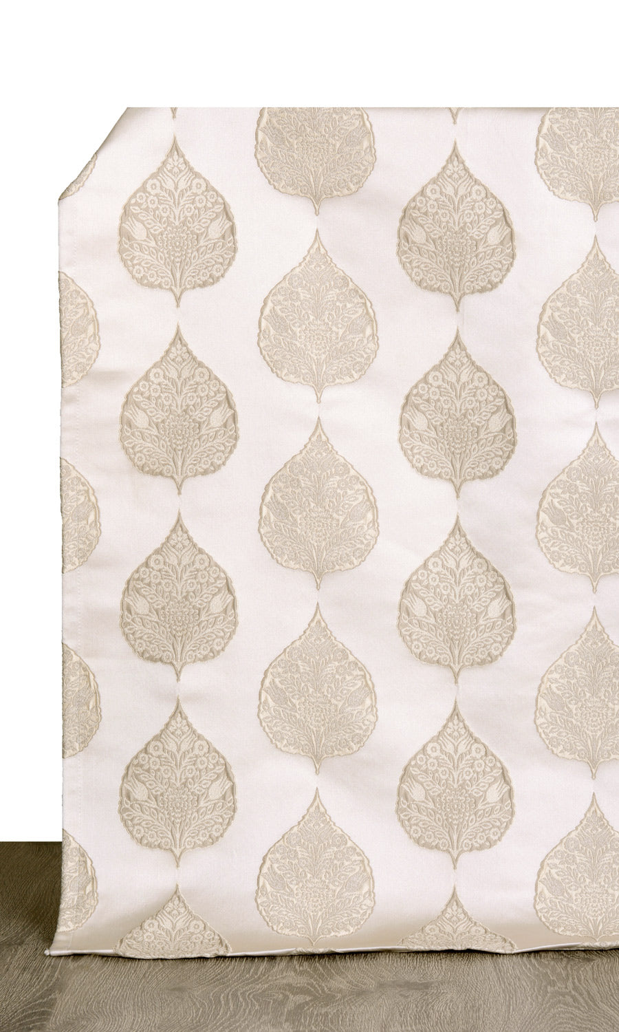 Ogee Patterned Window Treatments Fabric By the Yard (Ivory/ Beige)