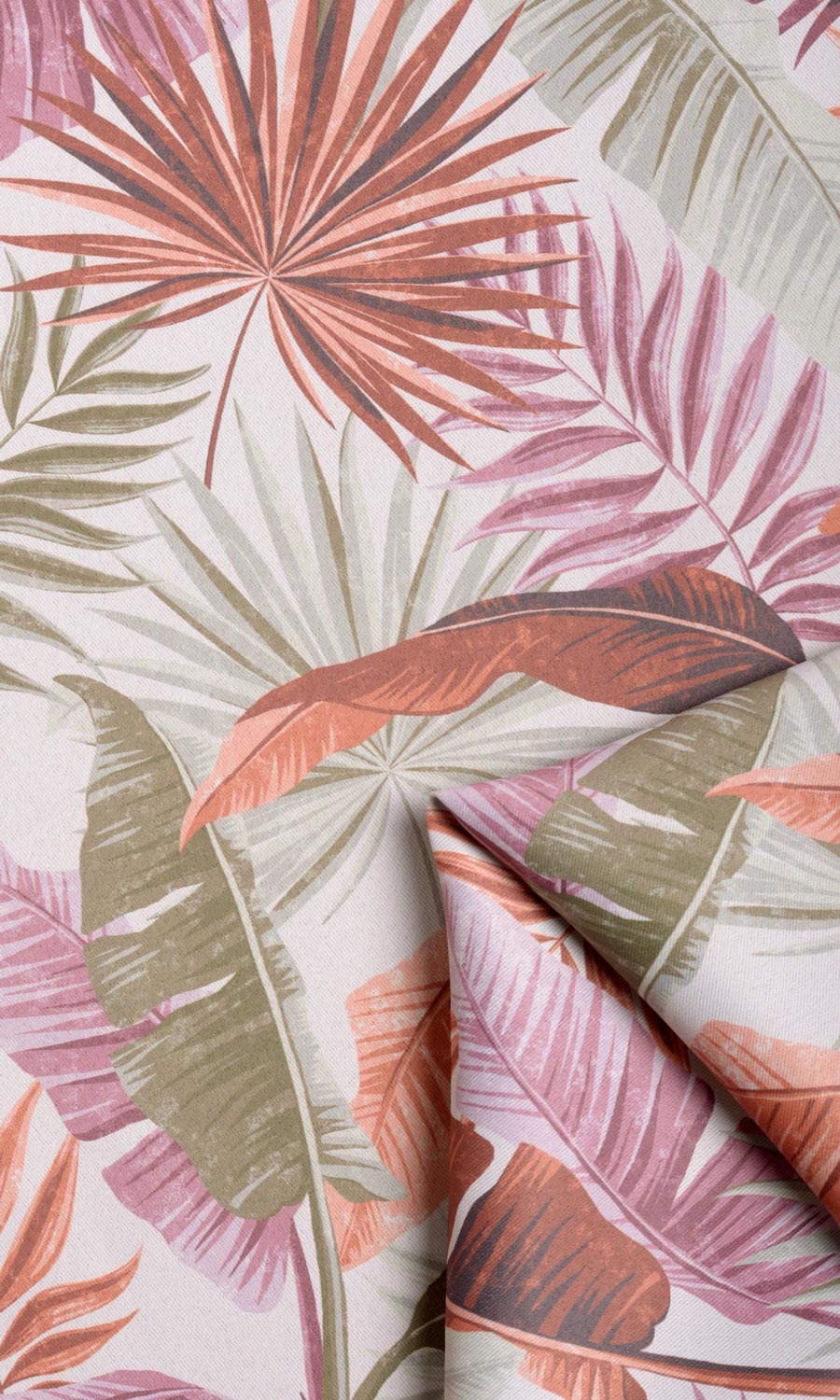 Botanical Floral Free Fabric Material Sample (Purple/ Green)