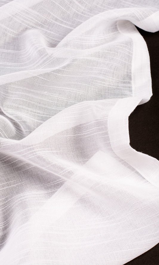 Textured Sheer Home Décor Fabric By the Yard (White)