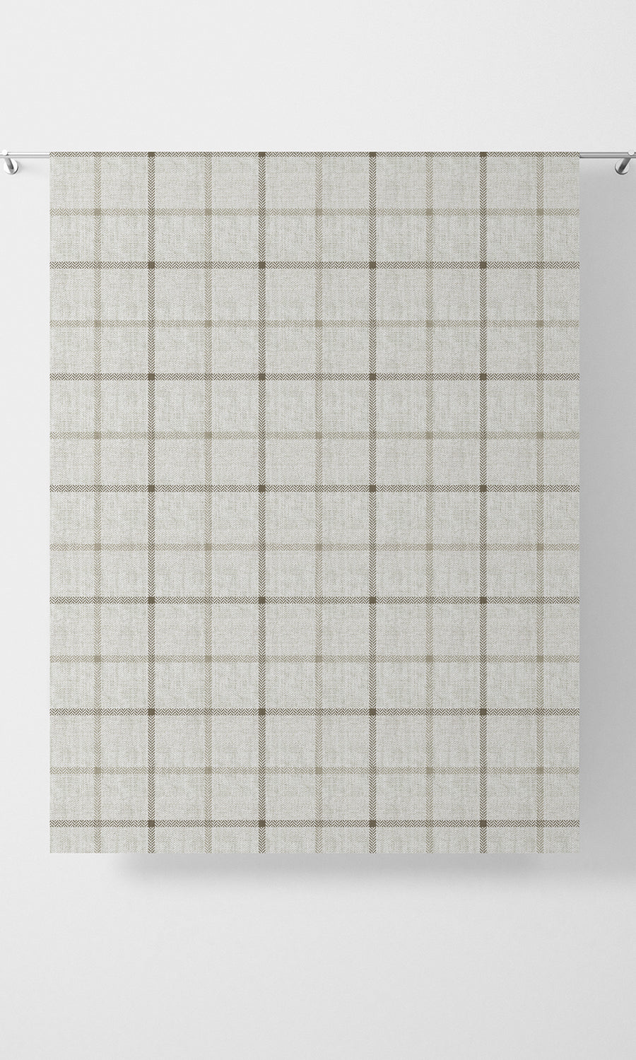 Checked Home Textile Fabric Material By the Yard (Ivory/ Sand Beige)