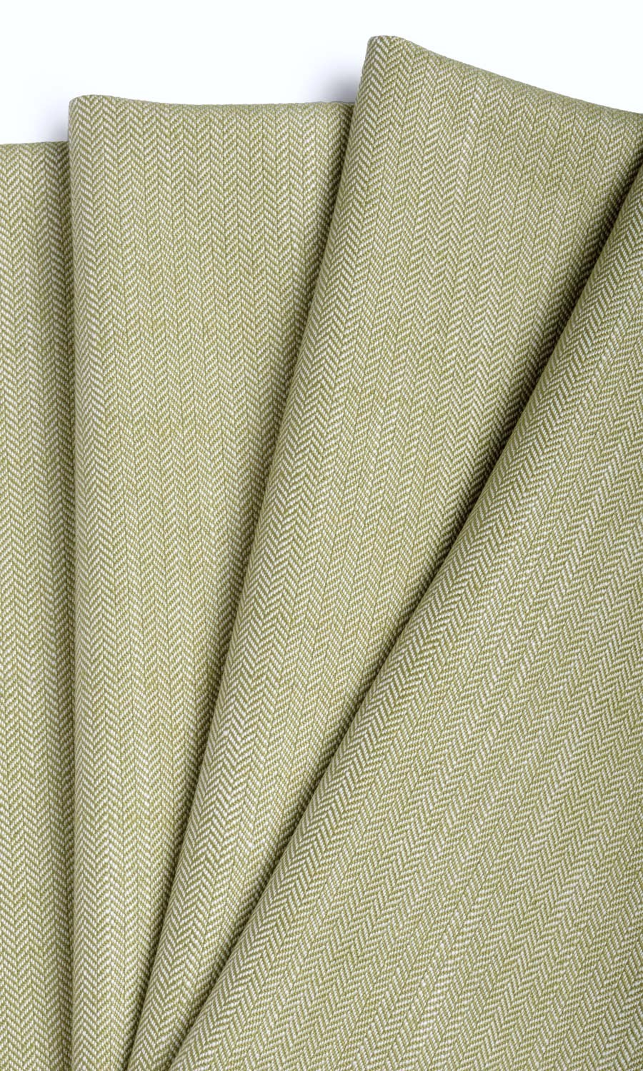 Herringbone Textured Window Treatments Fabric By the Yard (Olive Green)