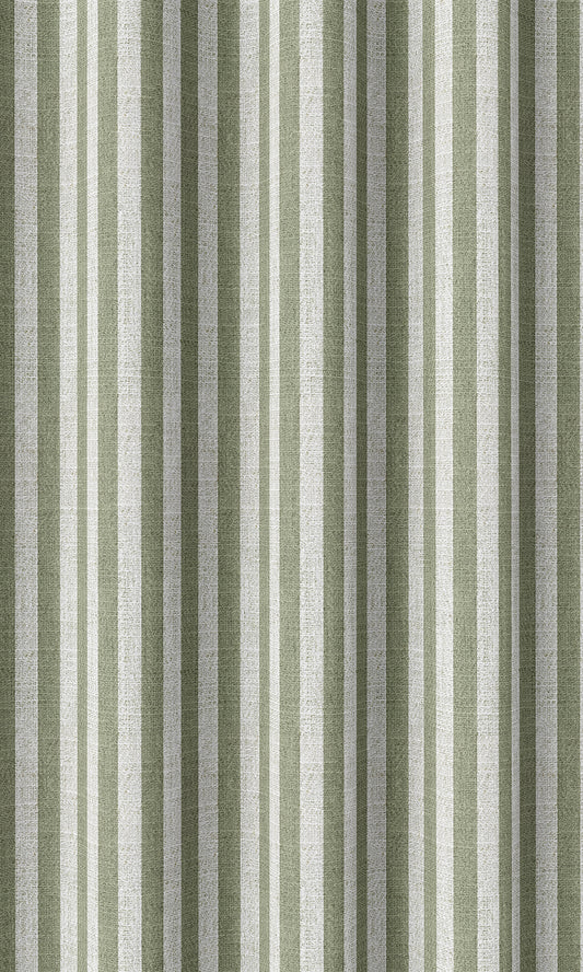 Modern Striped Home Décor Fabric By the Yard (Green/ White)