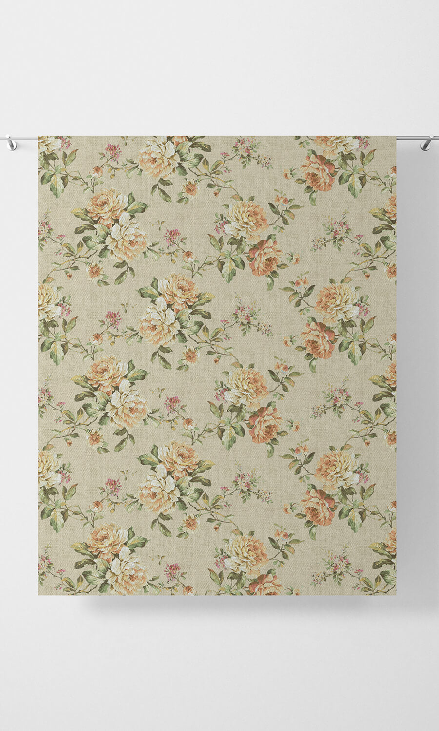 Country Floral Home Décor Fabric By the Yard (Yellow/ Orange)