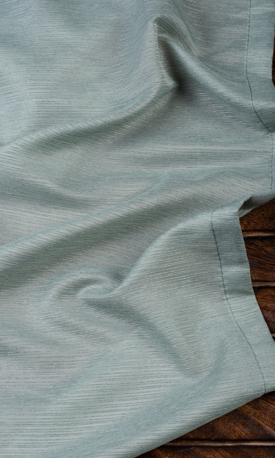 Striped Sheer Home Textile Fabric Material Sample (Sea Green)